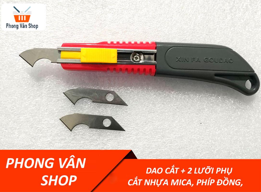 Dao cắt mica + 2 lưỡi phụ-cắt mica-phíp đồng
