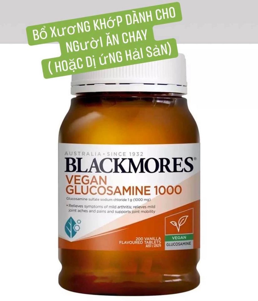 Vegan Glucosamine 1000 Blackmores 200 viên xương khớp cho người ăn chay