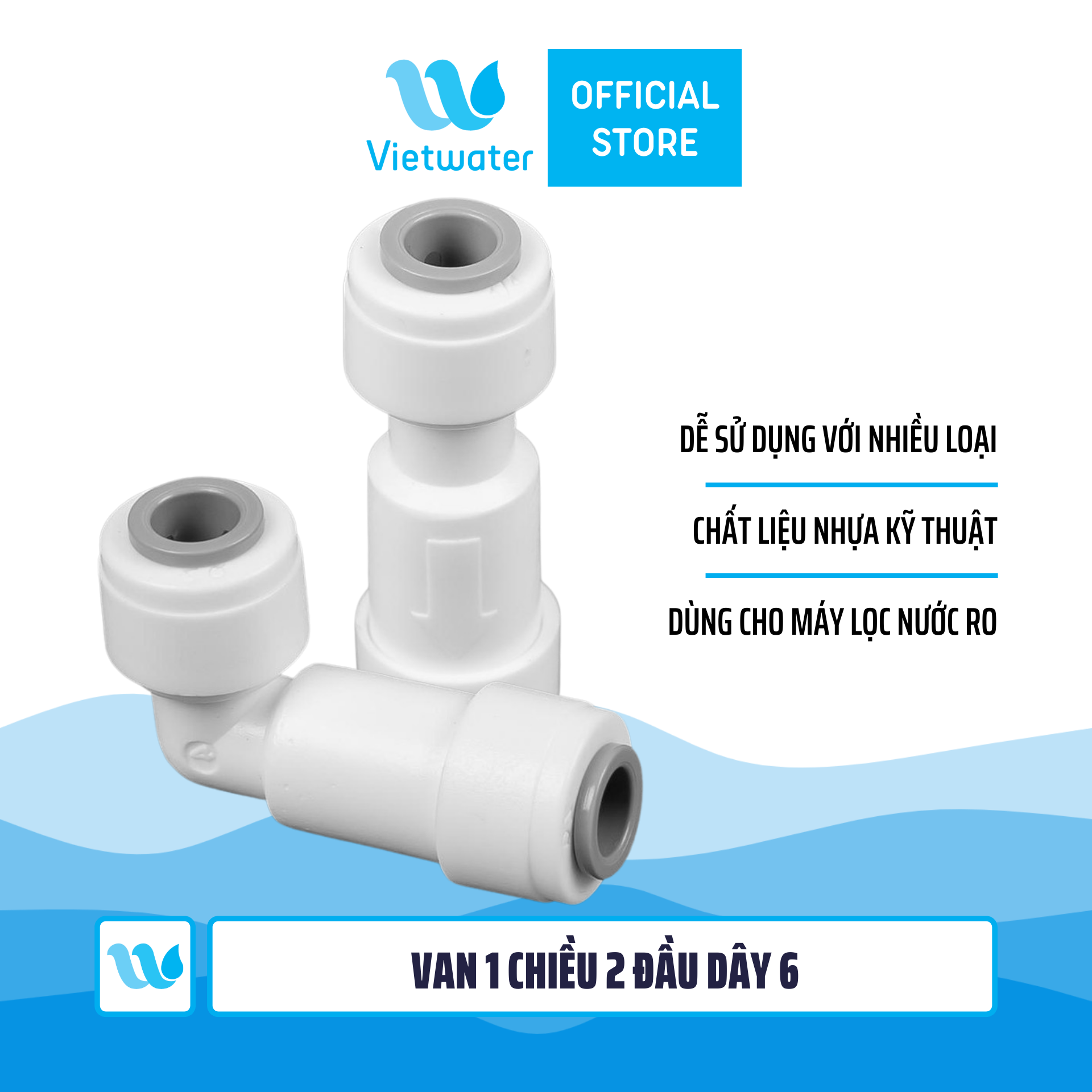 [HCM]Van 1 chiều 2 đầu dây 6 máy lọc nước (Van 1 chiều nối 6-6)