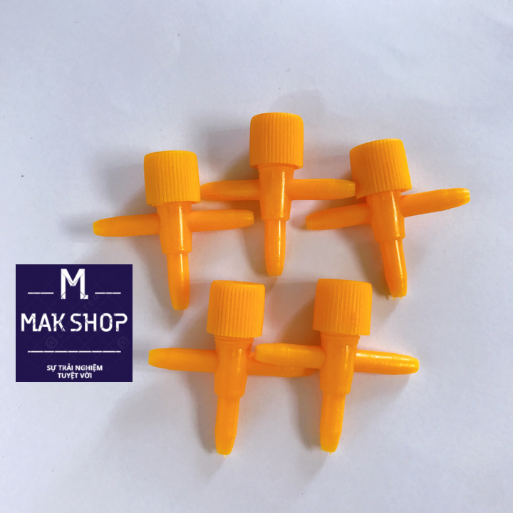 Bộ 5 Van Chữ T Chỉnh Và Chia Oxy Hồ Cá Cảnh Màu Vàng Loại Tốt Dùng Dây 4ly 5ly