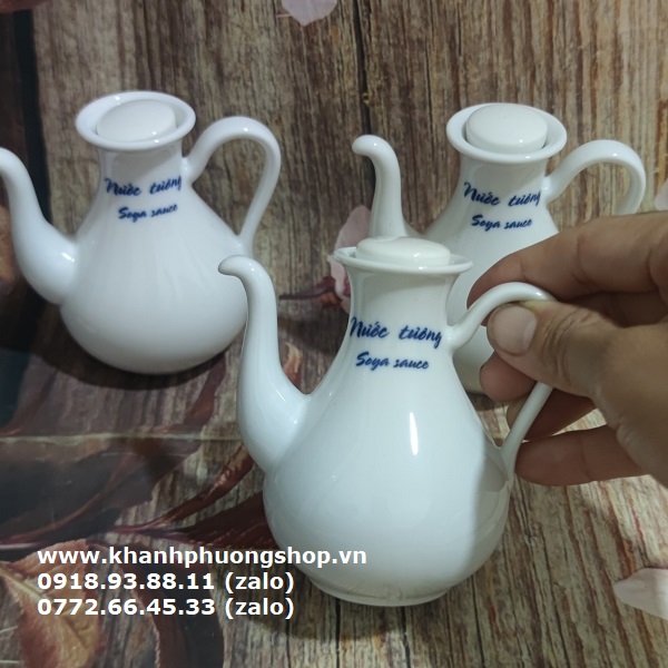 bình đựng nước tương sứ Minh Long -