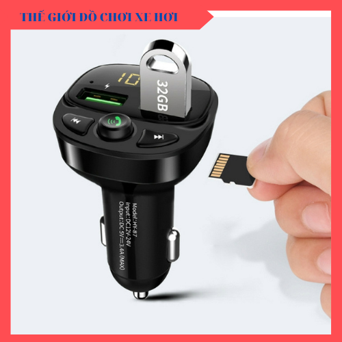 Tẩu Nghe Nhạc Bluetooth Kiêm Sạc Điện Thoại Đa Năng