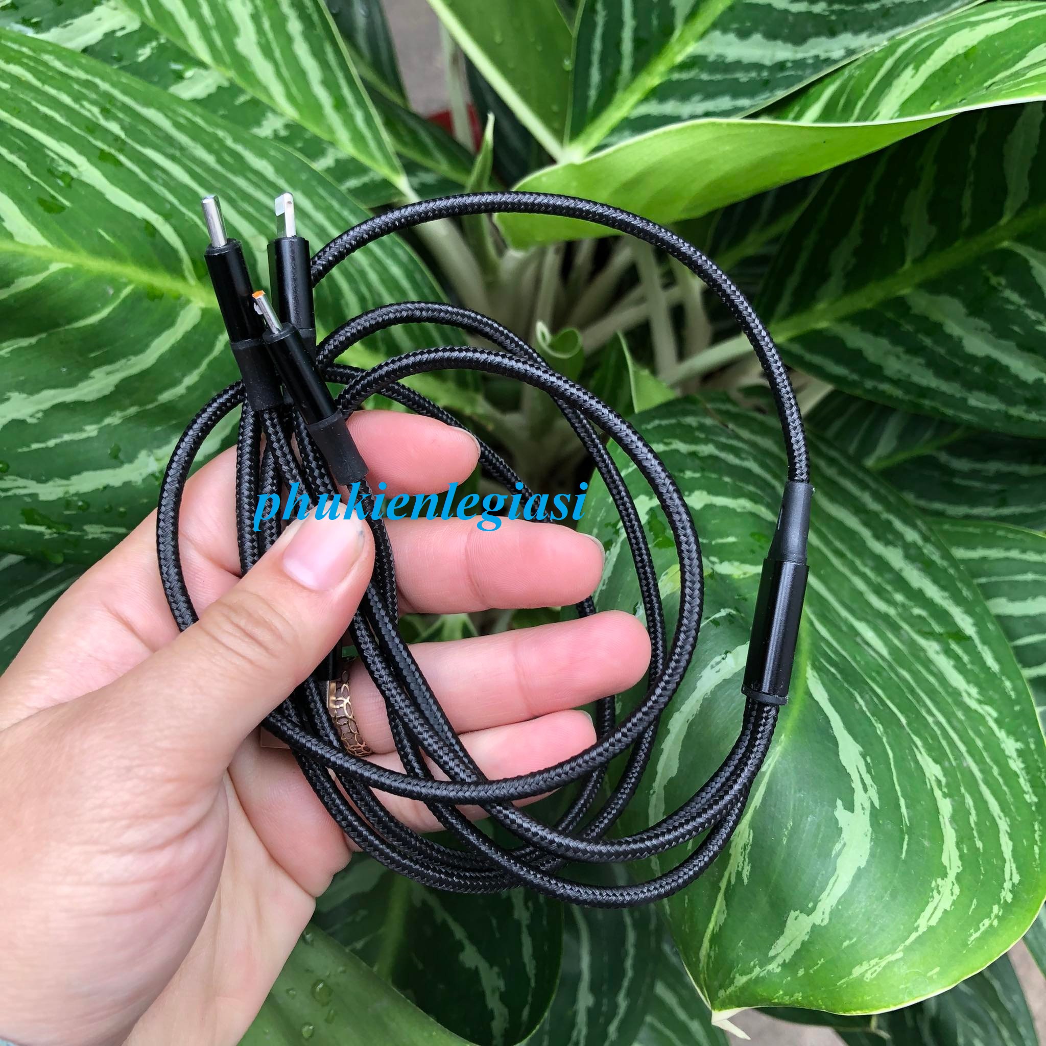 Cáp sạc dây dù 3 đầu Type C, Micro usb, Lightning(Iphone)