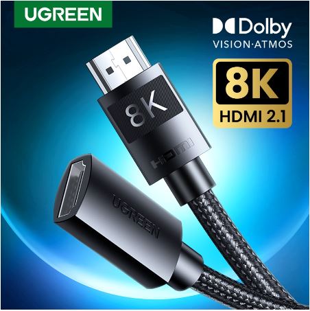 Ugreen 40447 1m 8k 60hz hdmi 2.1 genuine high quality extension cable - zamaco audio