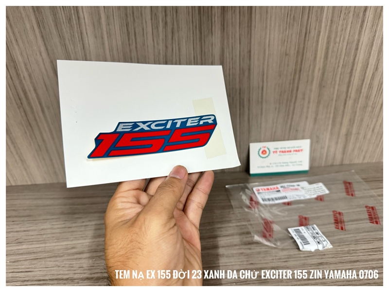 Tem nạ Ex 155 đời 23 Xanh Da chử Exciter 155 ( xe Xanh Bạc Đen ) bản giới hạn B5VD - ( 1 Lá ) B5VF83GD0000