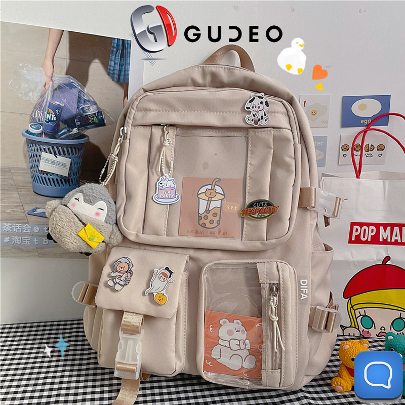 HOÀN TIỀN 15% - Balo nữ balo đi học Ulzzang Hàn Quốc cao cấp màu nhẹ dịu túi trong thiết kế cực đẹp model 2023 Hàng Loại Xịn - GUDEO
