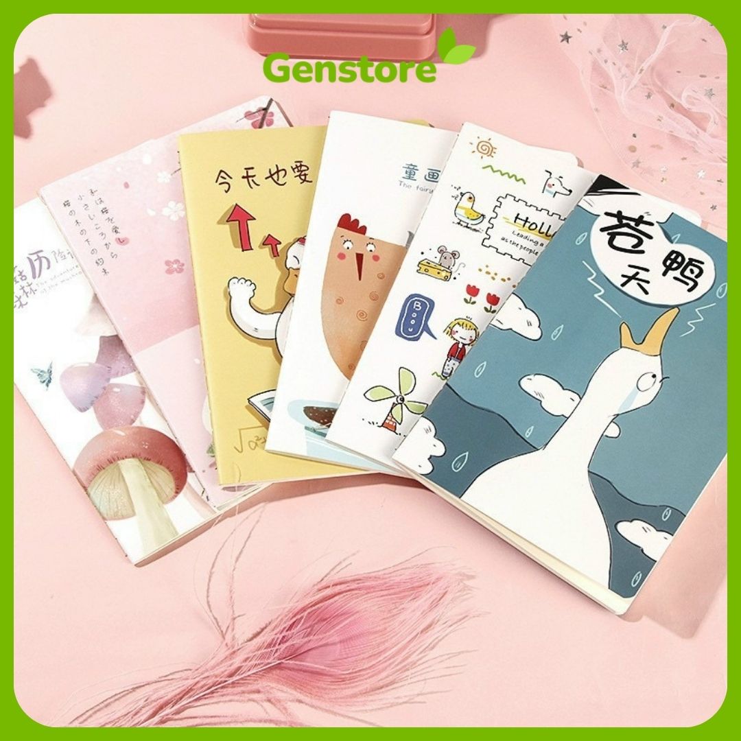 Sổ tay size A5 nhiều màu hoạt hình vintage dễ thương