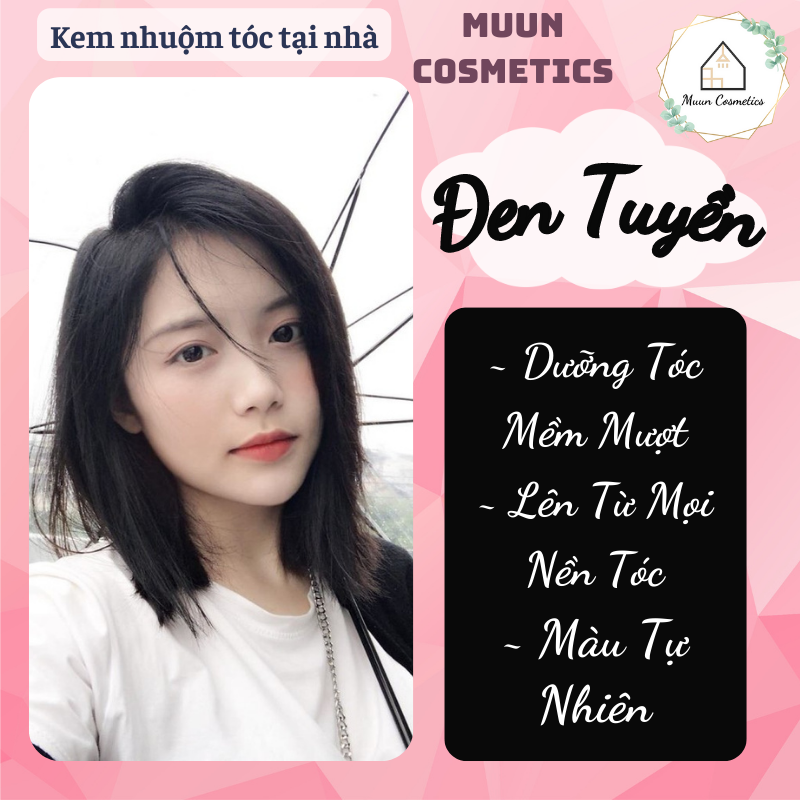 Thuốc Nhuộm Tóc Đen Tuyền (Tặng Kèm Oxy Trợ Nhuộm và Chụp Tóc, Bao Tay)