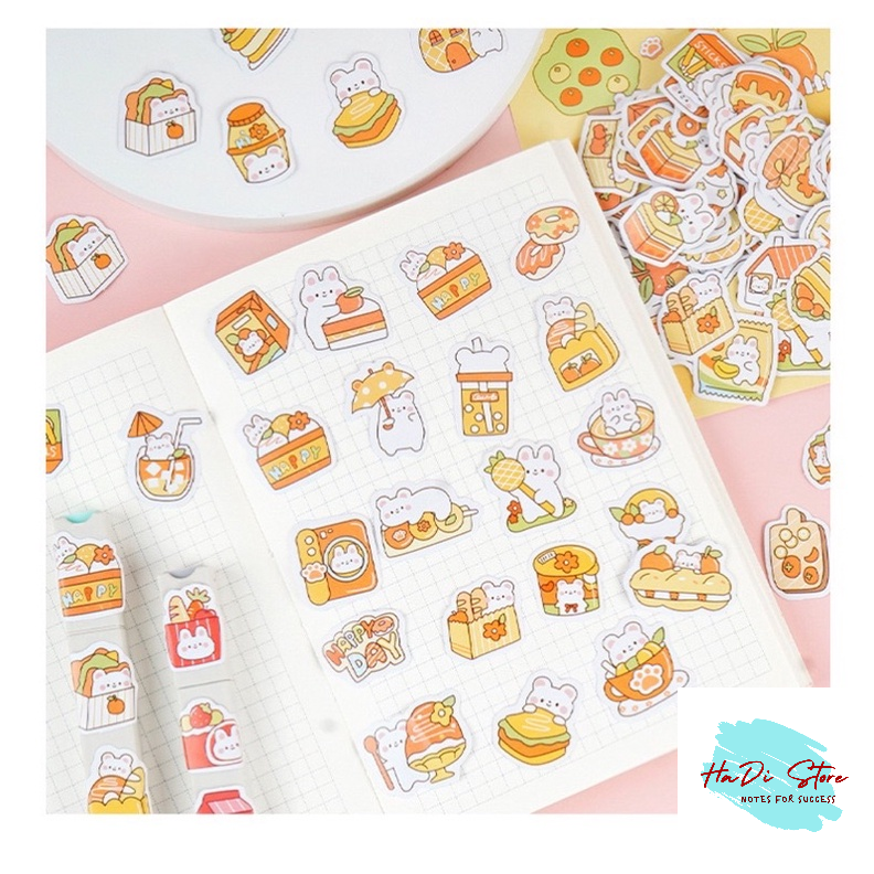 Set 200 chiếc sticker dễ thương nhiều màu, có tách lẻ