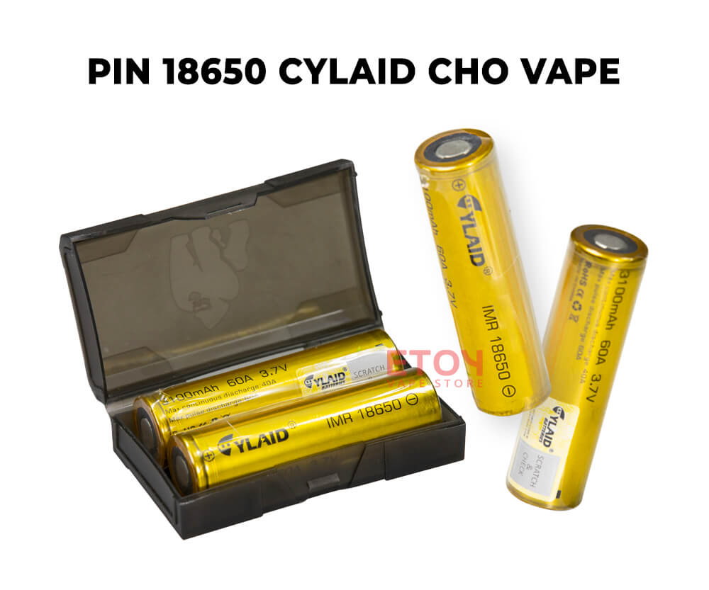 (2 viên) PIN SẠC CYLAID vàng 18650 3100mAh 60A 3.7V