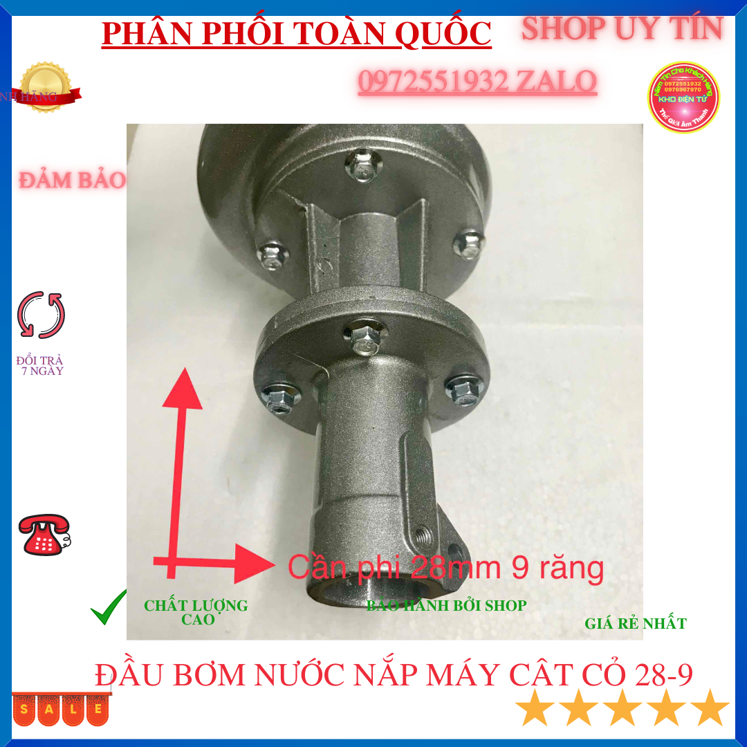 Đầu Bơm Nước Lắp Máy Cắt Cỏ Phi 28- 9 Khía
