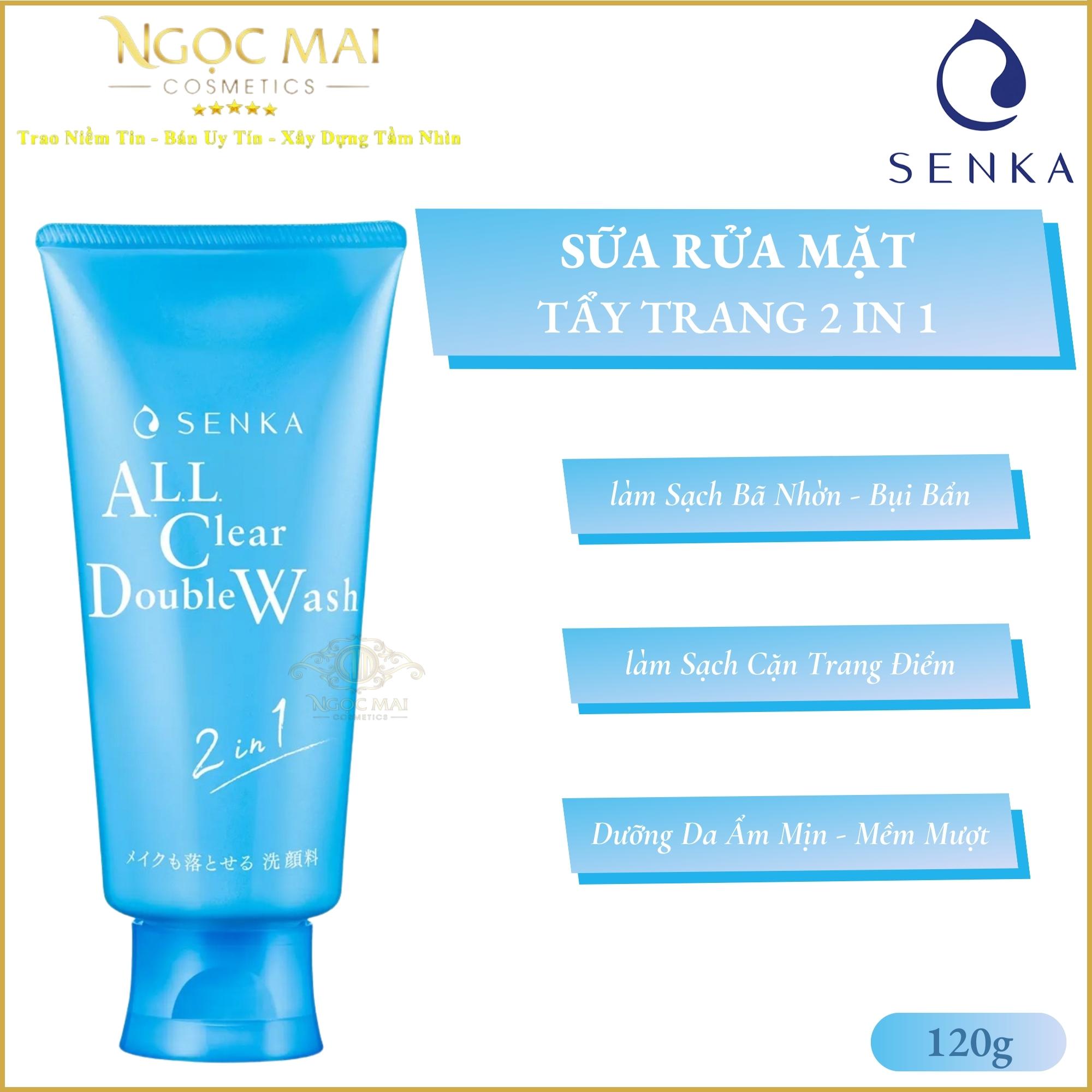 Sữa rửa mặt senka perfect whip tẩy trang 2 in 1 all clear double wash nhật bản chính hãng