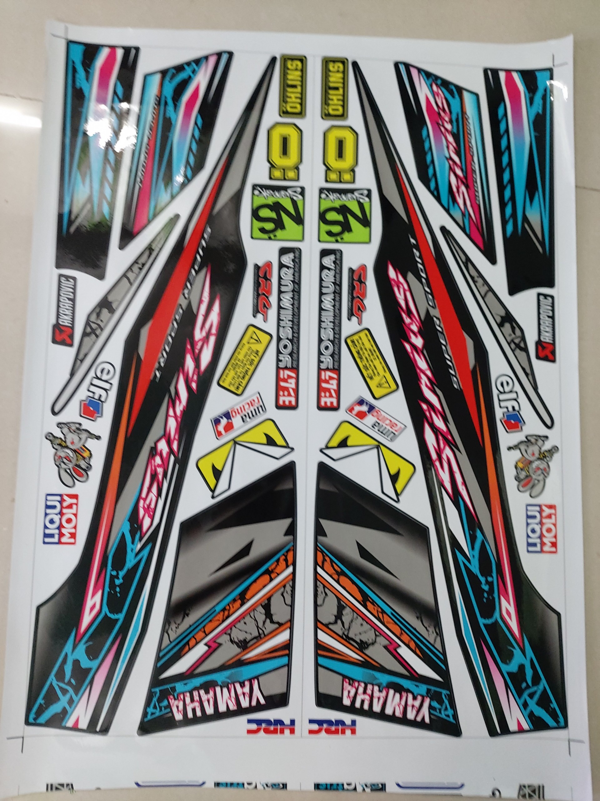 Tem xe sirius xăng cơ hoa văn chỉ dán xe đen