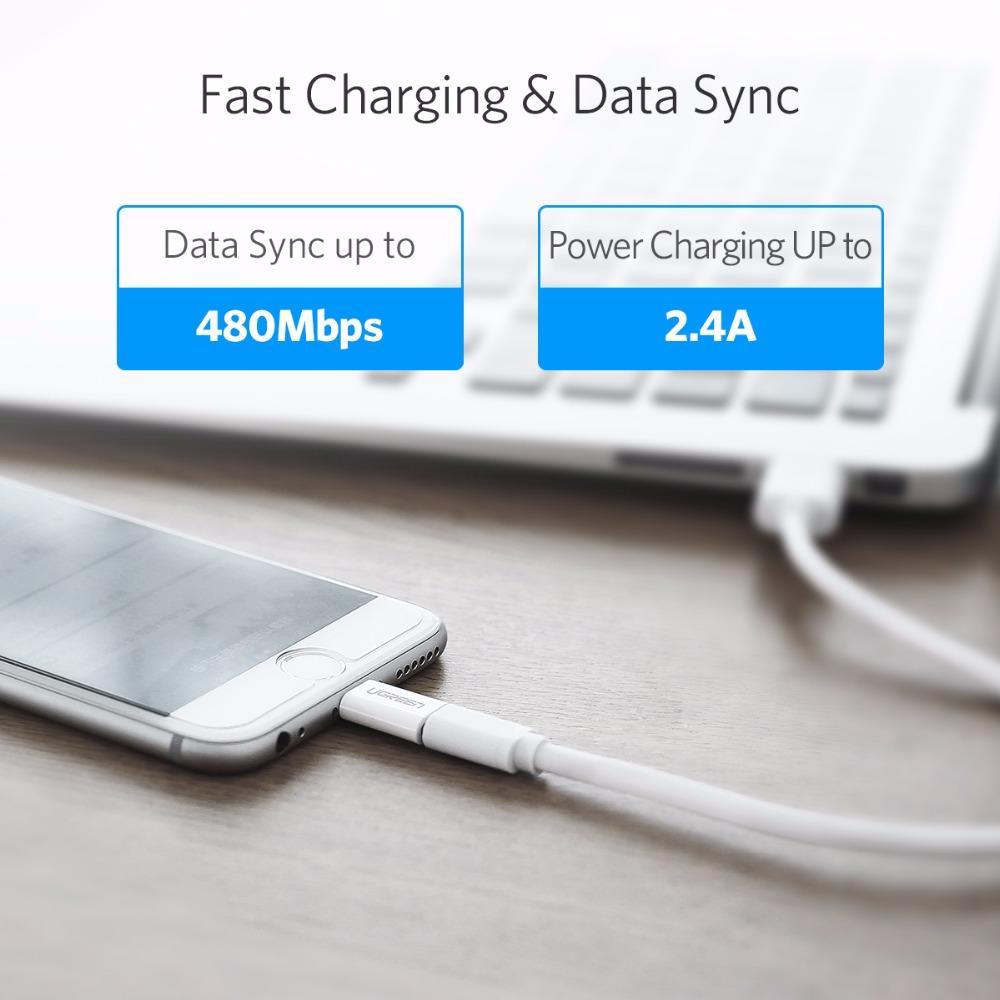Đầu chuyển Micro USB sang Lightning MFi màu đen có móc khóa Ugreen