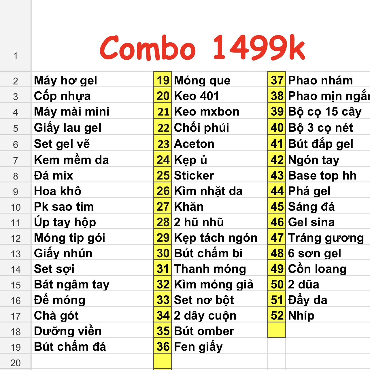 Combo nail cơ bản dành cho học viên