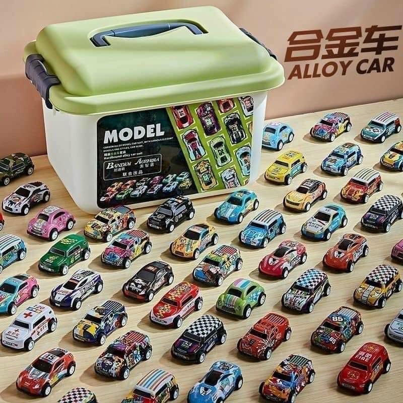 [SET 30 XE TẶNG KÈM THÙNG ]Ô TÔ ĐỒ CHƠI MINI KÈM HỘP CHO BÉ