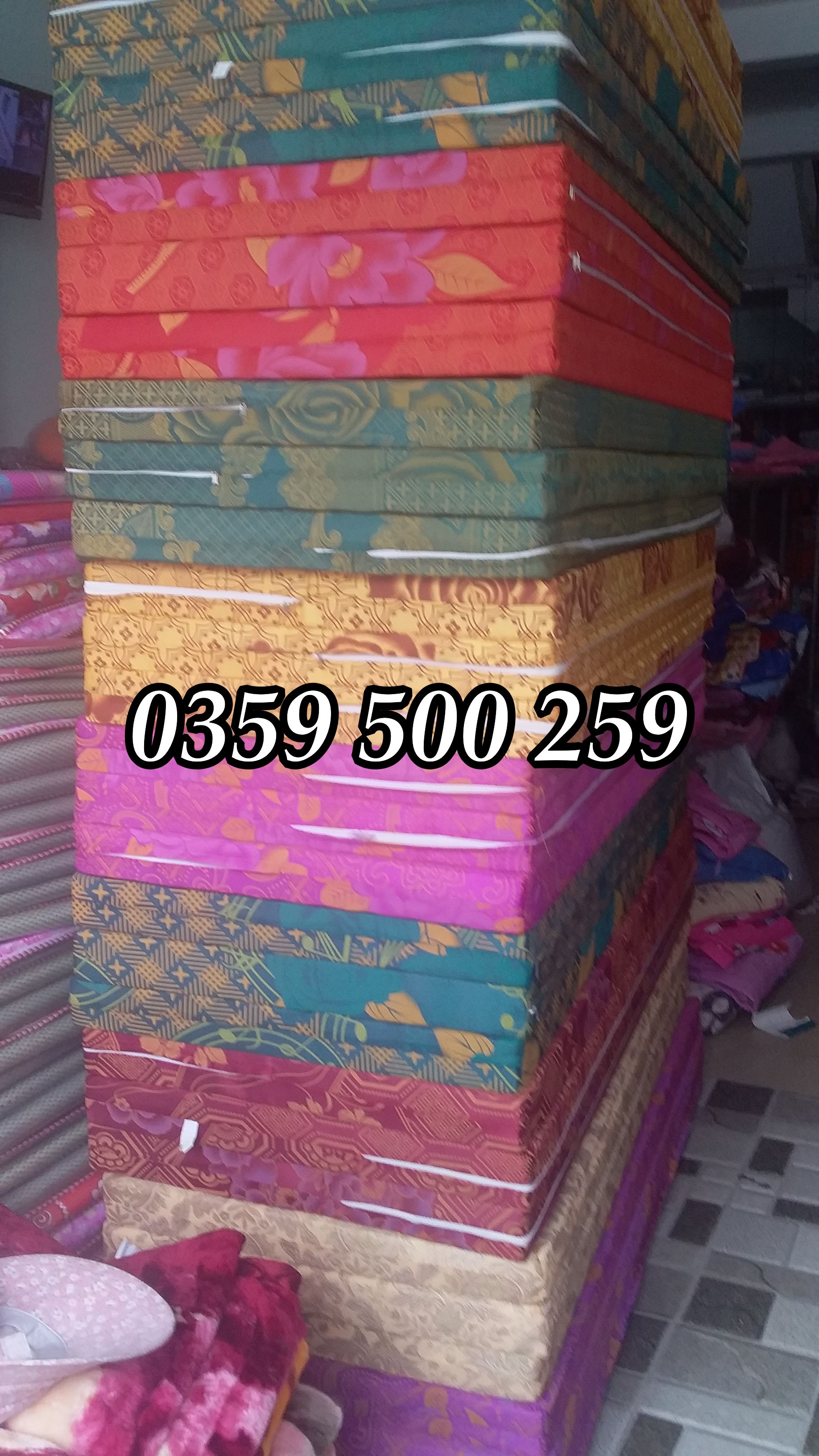 nệm PE gấp 3 giá rẻ đủ kích thước HCM