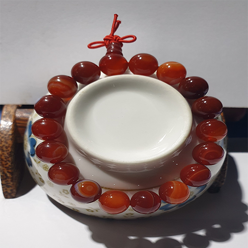 Vòng tay chuỗi đá mã não đỏ 10 li