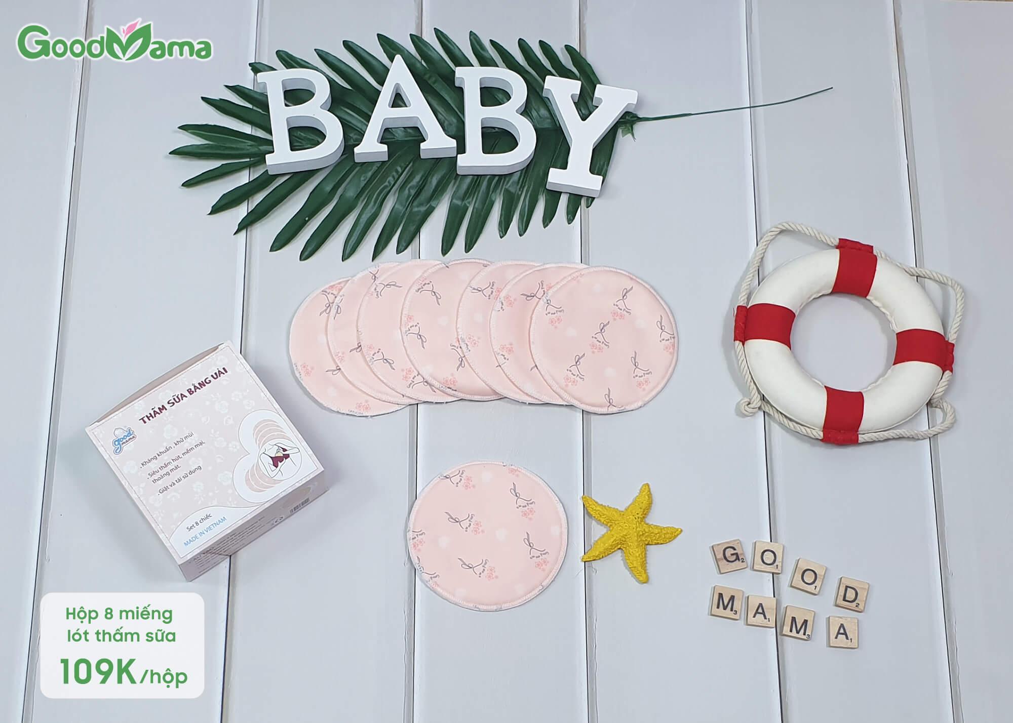 Miếng lót thấm sữa bằng vải Goodmama ( giặt và tái sử dụng được nhiều lần)
