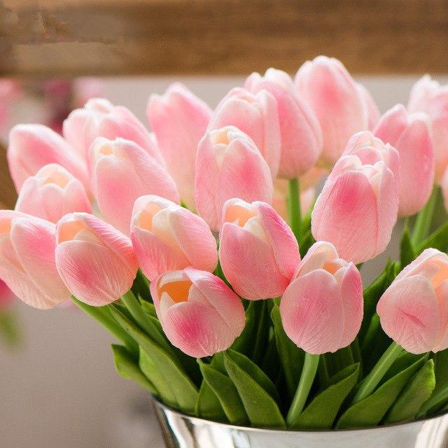 Combo 10 stems tulips Silicon super beautiful, branchlets long 32cm-tulips-artificial flowers high-grade