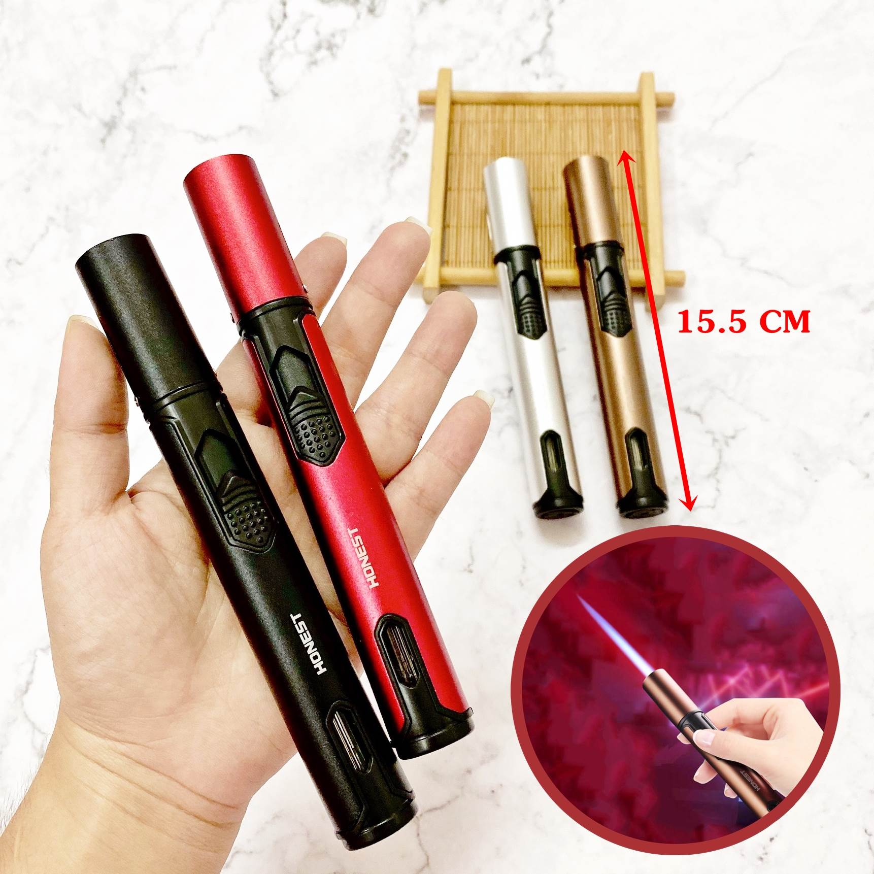 BẬT LỬA KHÈ HONEST 753 KIM LOẠI - (XÀI GAS)