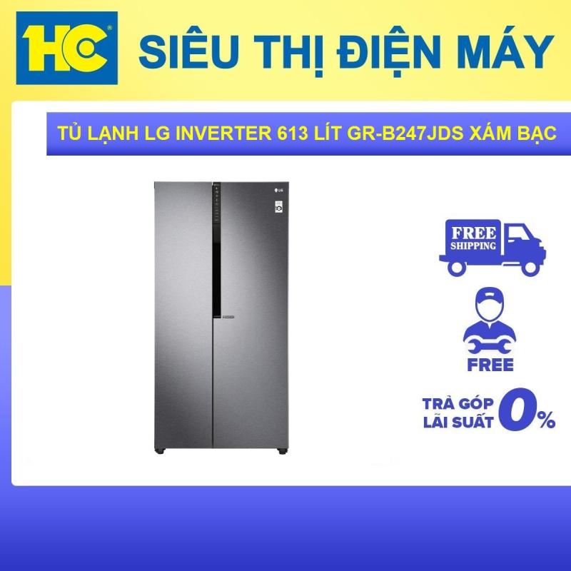 Tủ lạnh LG Inverter 613 lít GR-B247JDS Bạc