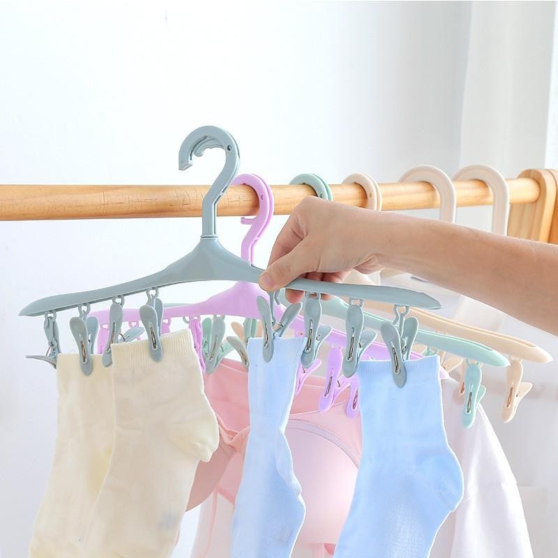 [HCM](LOẠI DÀY) - MÓC PHƠI ĐỒ QUẦN ÁO TẤT VỚ ĐỒ LÓT QUẦN ÁO SƠ SINH CHO BÉ LOẠI 8 KẸP ĐA NĂNG LÀM BẰNG CHẤT LIỆU NHỰA CAO CẤP -SIÊU BỀN - SIÊU TỐT