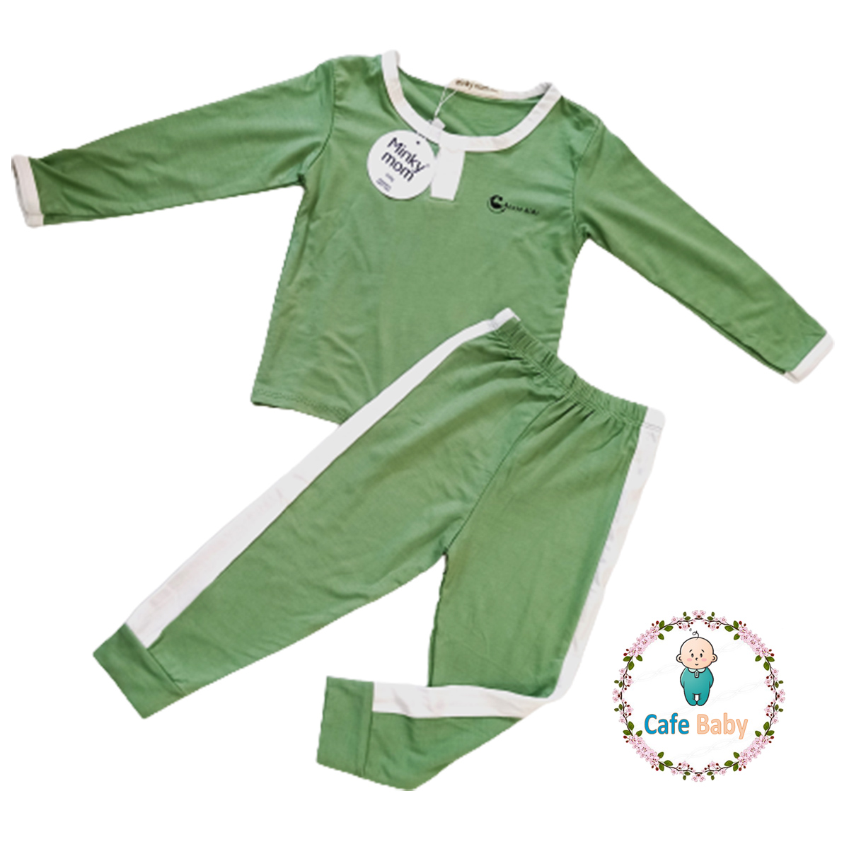 Bộ Thun Lạnh Minky Mom Dài Viền Cho Bé