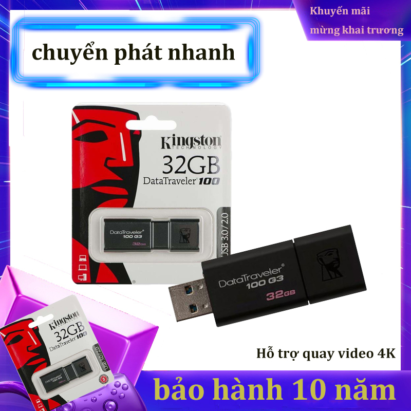 Bảng giá USB 3.0 Kingston DataTraveler 100 -32GB,-Bảo Hành 10 Năm-Hàng Chính Hãng Phong Vũ
