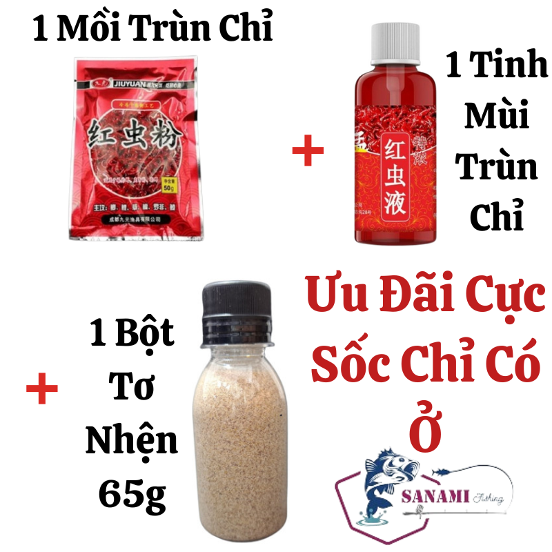 Mồi câu cá chép, trôi, trắm, diếc bột trùn đỏ - giun đất để trộn mồi câu cá diếc chép rô mo21 - sanami fishing