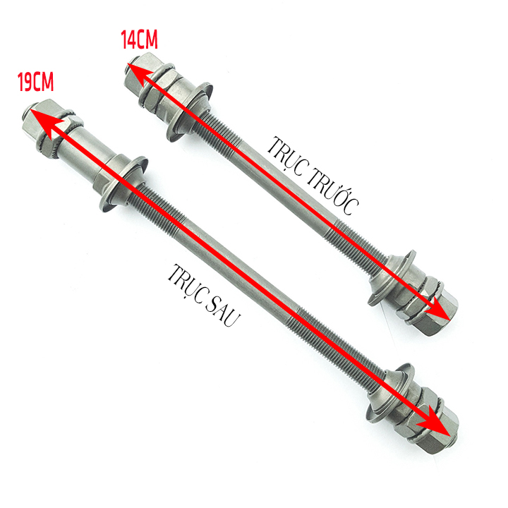Trục côn moay ơ trước sau xe đạp (Trục đặc)
