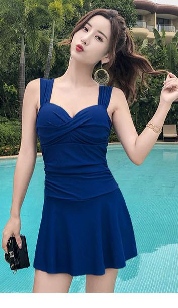 Váy đầm bơi liền thân nâng ngực, bộ bikini gọng kín đáo yếm cúp ngực savvy sv1m02d