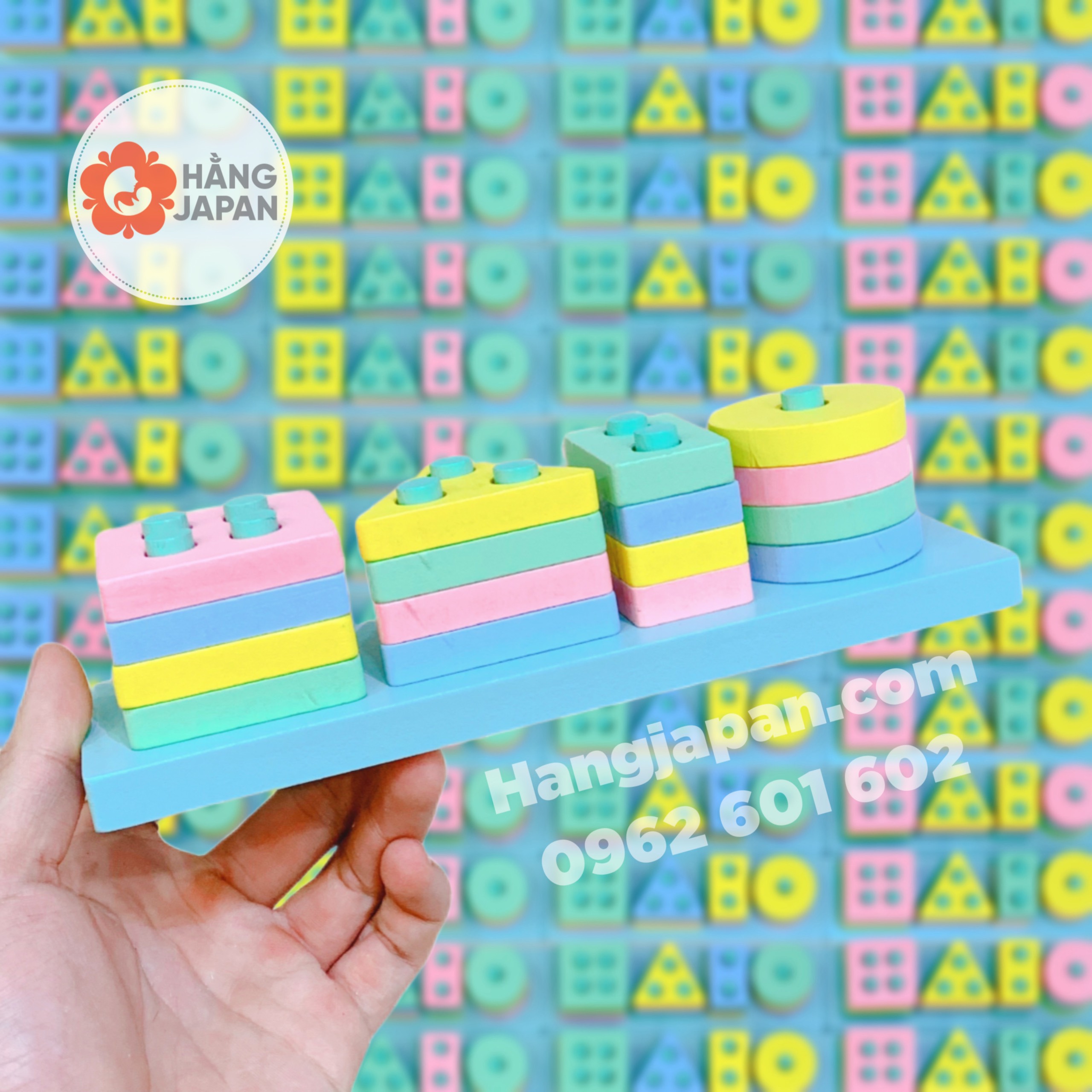 Bộ thả khối gỗ hình chữ nhật