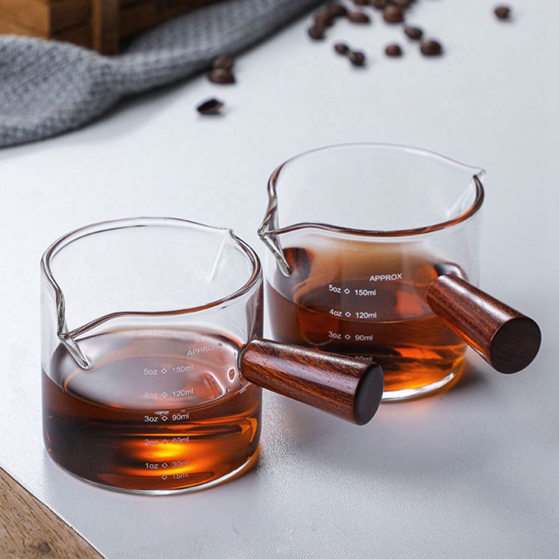 Cốc đong cà phê thuỷ tinh chịu nhiệt có 2 miệng rót 100ml