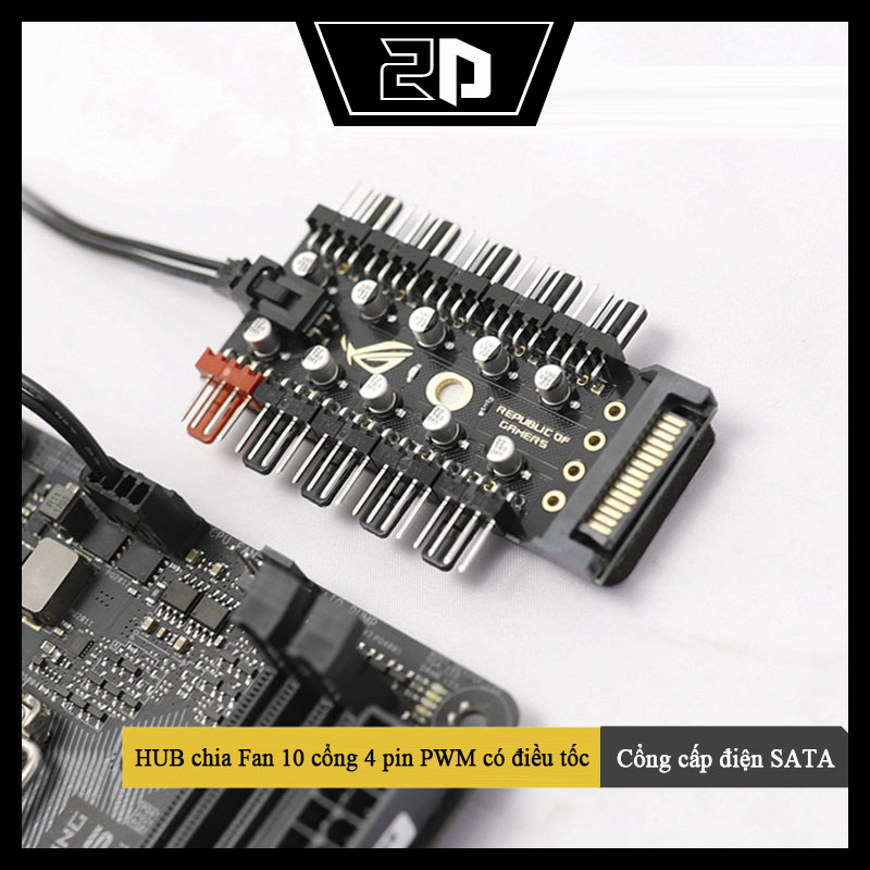 HUB chia Quạt (FAN) 4Pin PWM hỗ trợ điều tốc