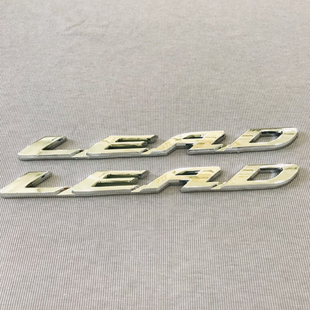 Cặp tem logo xi bóng chữ Lead màu bạc