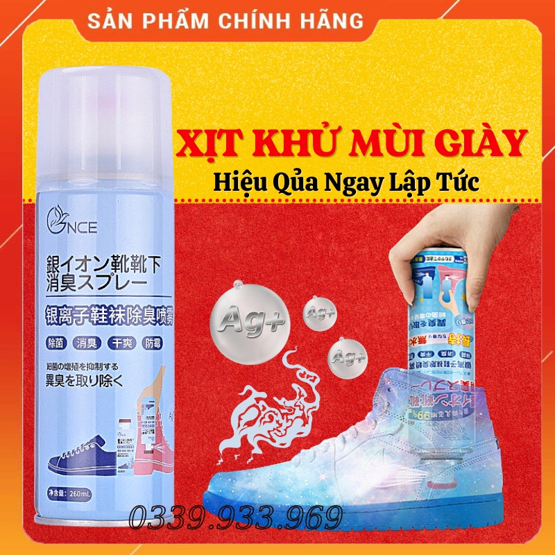 Chai xịt khử mùi giày dép nano bạc, xịt khử mùi hôi chân, chai xịt khử mùi hôi