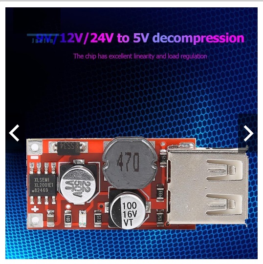 Mạch Hạ Áp Usb Dc từ 9v 12v 24v thành 5v 3a