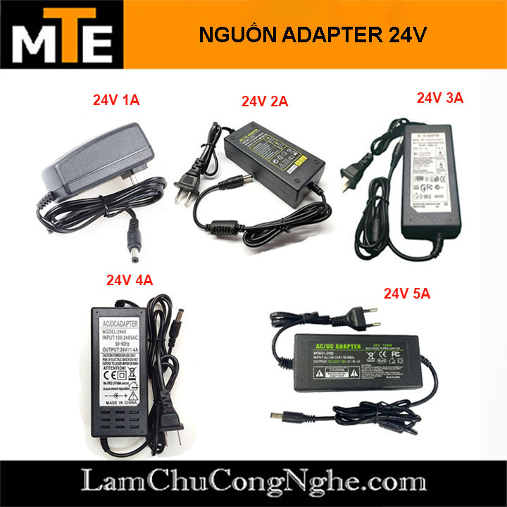 Nguồn adapter 24V 1A 2A 3A 4A 5A jack DC 5.5 x 2.1 mm