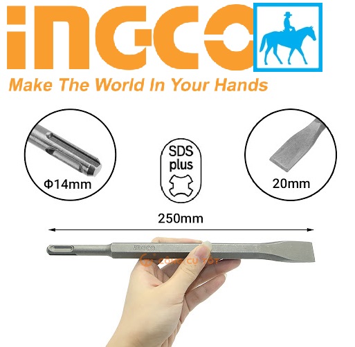 Mũi Khoan Đục Bê Tông Đầu Dẹp Đuôi Gài 250mm INGCO DBC0122502 TAC15121412