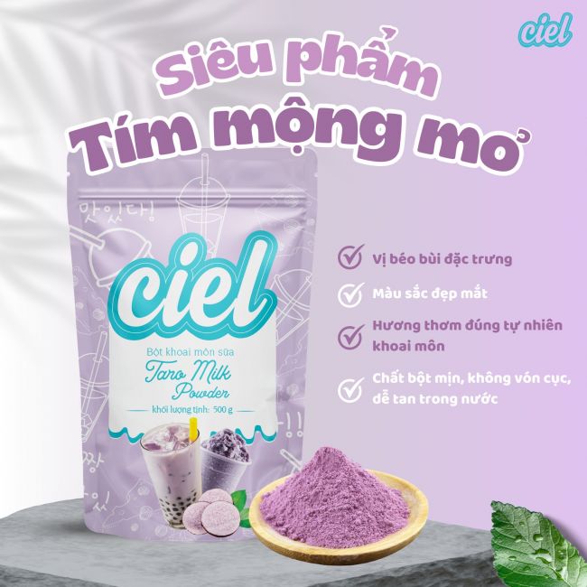 Ciel Taro Milk Powder 500gr - Natural Flavor, Easy Dissolve, Traditional Recipe