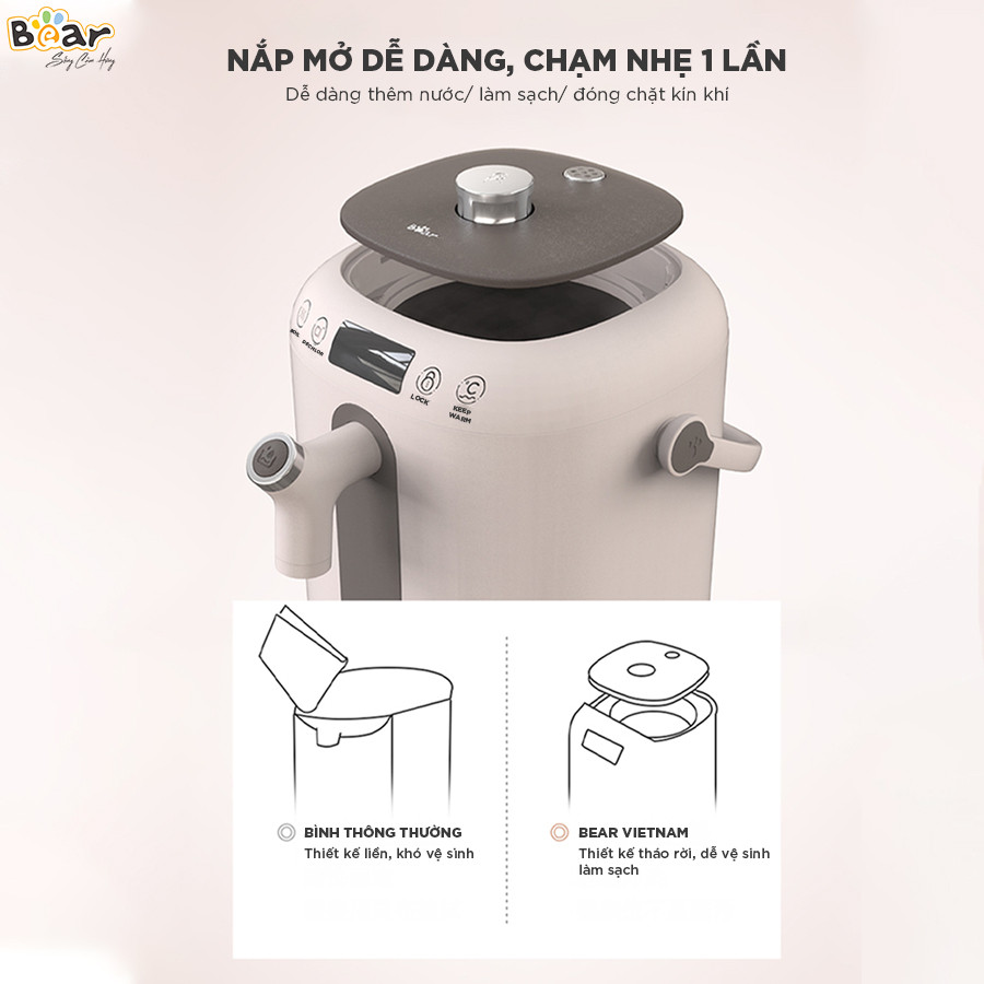 Bình thủy điện thông minh 3L Bear KE-B30V1