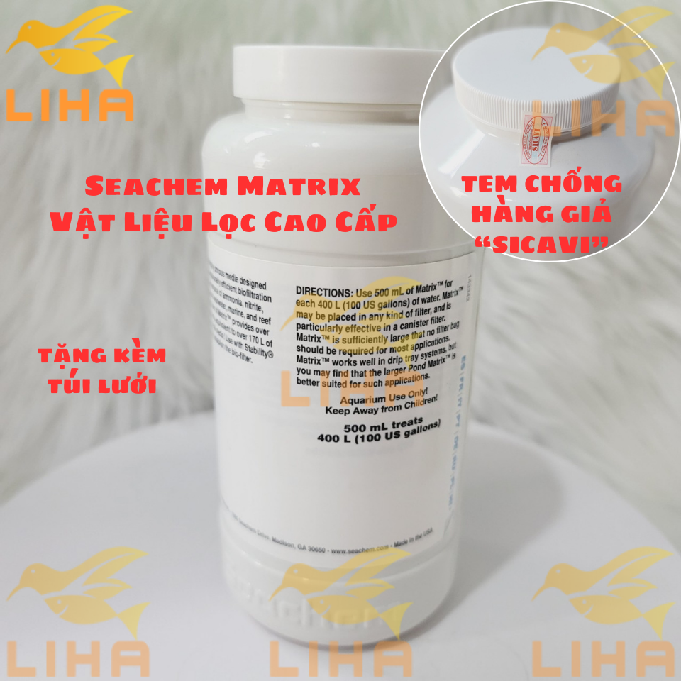 [TEM SICAVI] Seachem Matrix 1 Lít - Vật Liệu Lọc Cao Cấp Cho Bể Cá