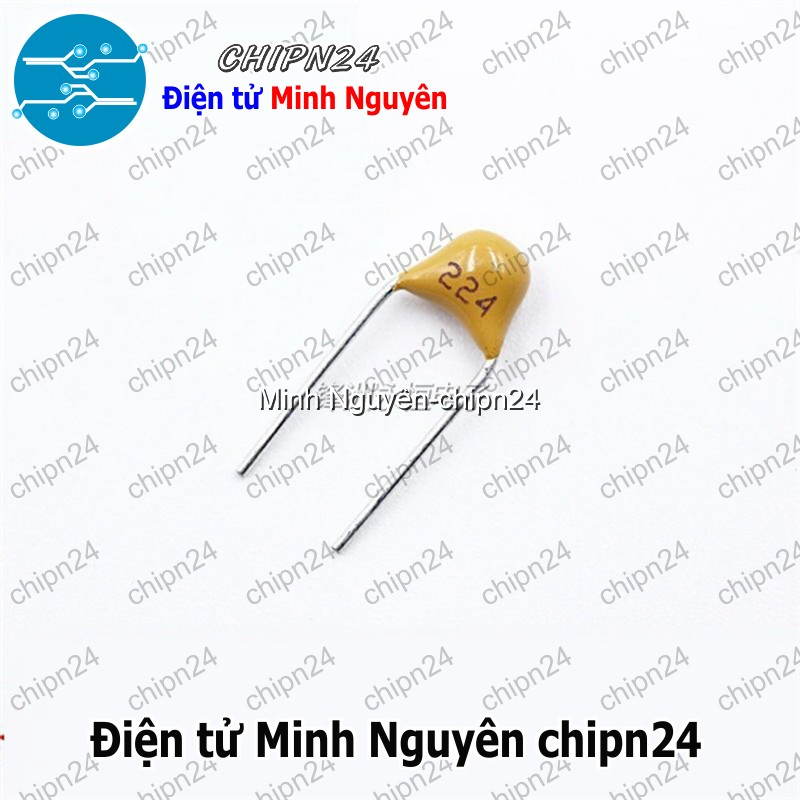 [25 con] (K260) Tụ Tantalum Cắm 224 50V DIP (220nF 0.22uF) - HH003055