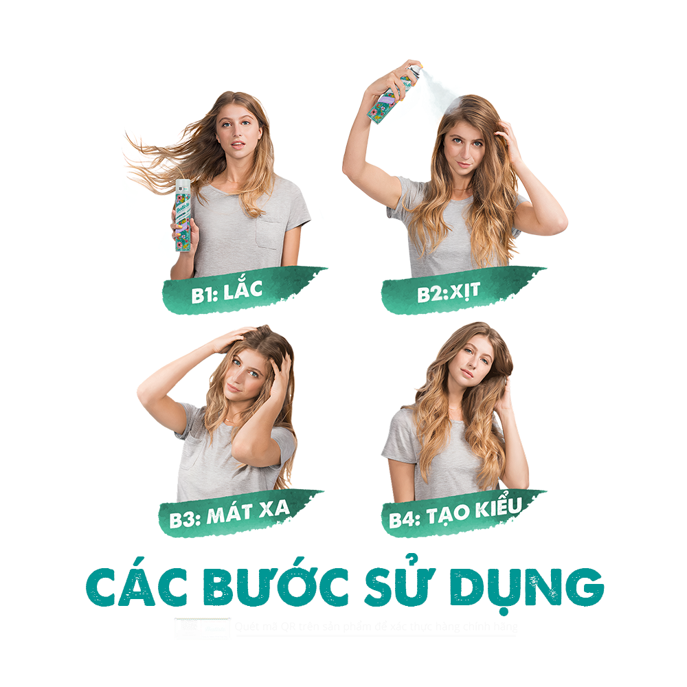 Dầu Gội Khô Batiste Dry Shampoo 200ml