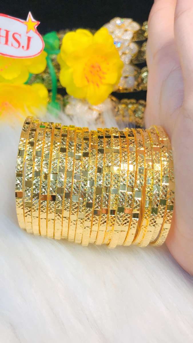 Vòng Ximen Bộ 7 Chiếc Có Khoá (Bền Màu, Không đen) XM260502 - Thiết kế Phù Hợp Với Mọi Lứa Tuổi [ bo vong ximen 18k dep, vong ximen kieu dep vang 18k, kieu vong ximen 18k dep, vòng ximen đẹp, mẫu ximen đẹp, vòng ximen kiểu đẹp ]