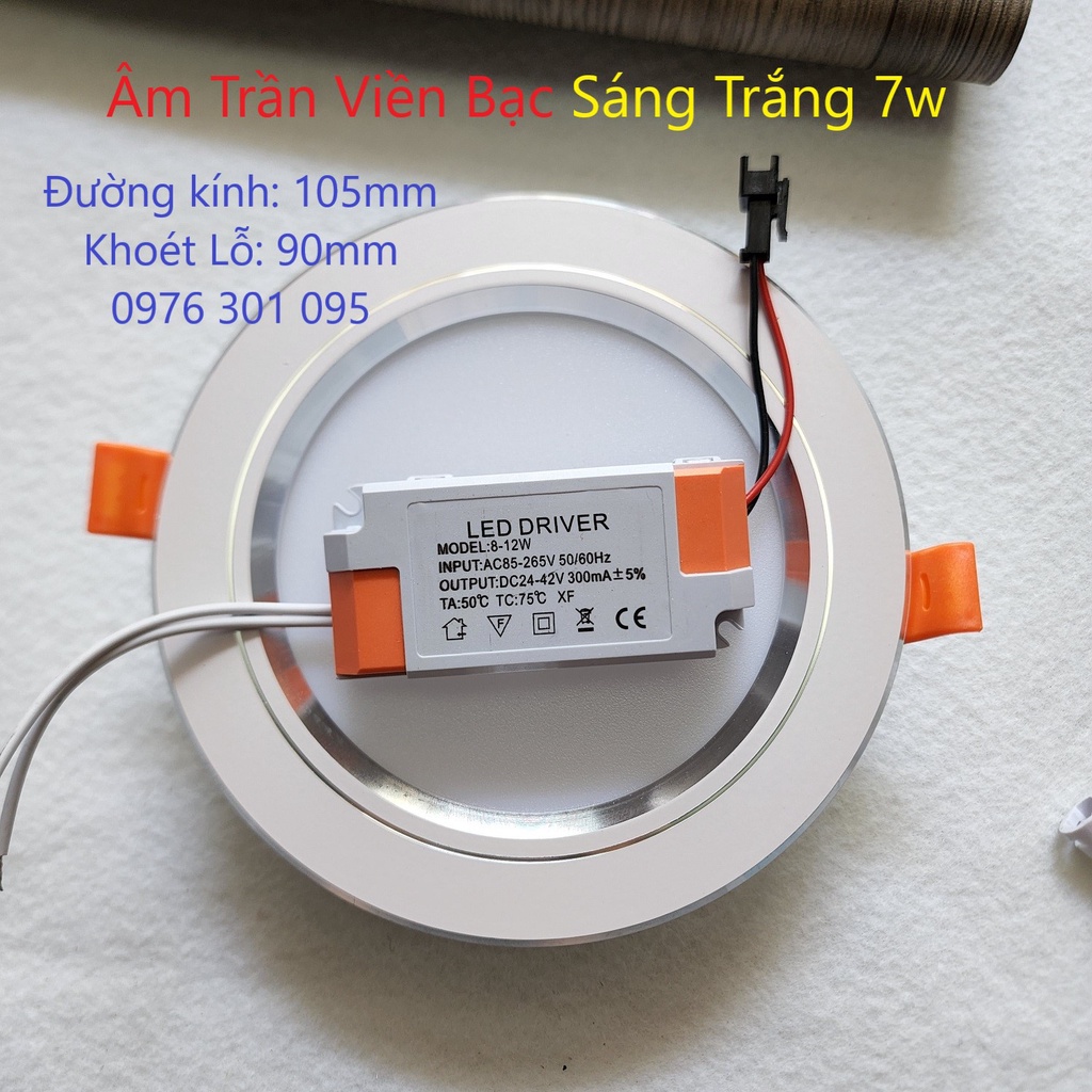 Đèn Âm Trần 3 Màu 7w và 9w (Viền Vàng - Viền Bạc)