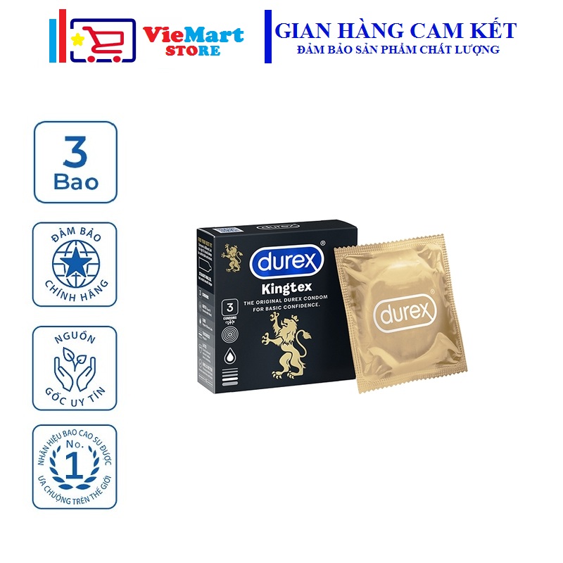 Bao cao su Durex Kingtex 3 bao / hộp