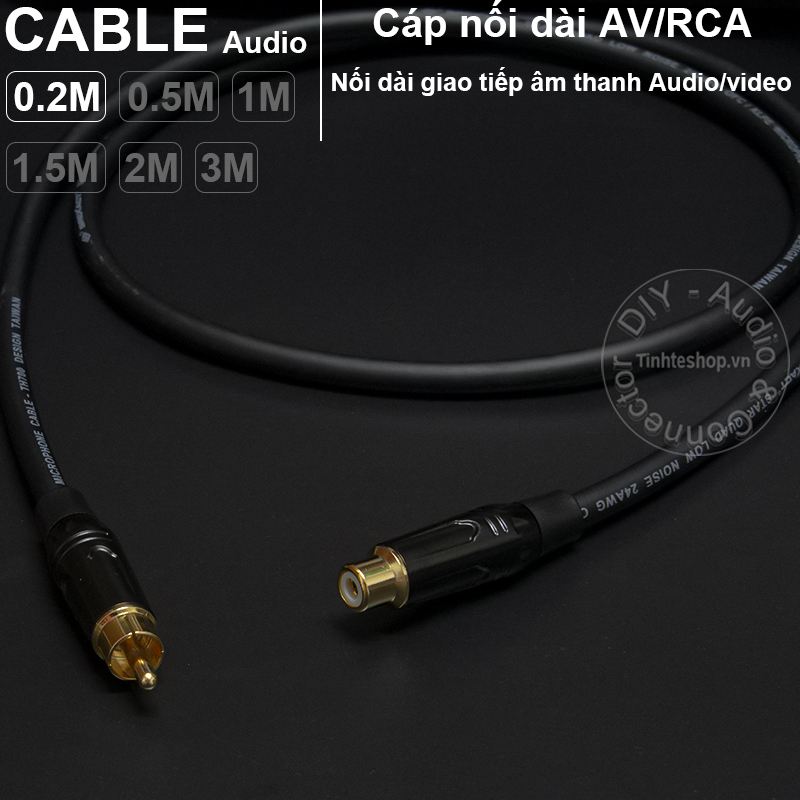 Audio cable AV/RCA male to female DIY OFC 4N 0.2M 0.5M 1M 1.5M 2M 3M
