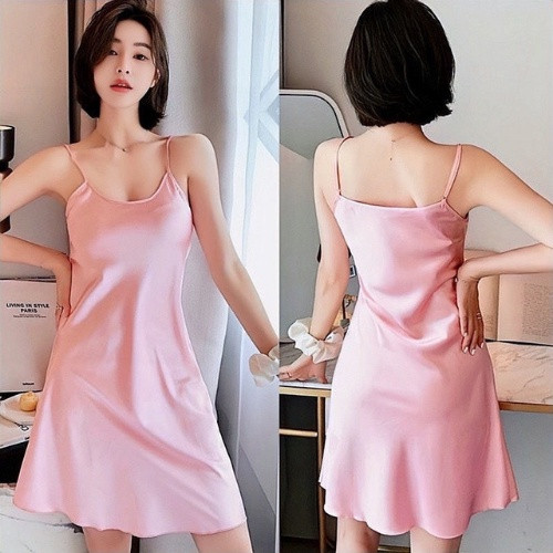 [ĐẦM NGỦ NỮ ] Váy ngủ lụa 2 dây chất lụa satin mềm mát phong cách trẻ trung kiểu dáng basic - Trùm Túi A1 S0